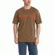 Carhartt Signature Logo Short Sleeve T-Shirt for Mens, Barrel Heather, 2XL/Regular K195-219-REG-XXL
