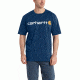 Carhartt Signature Logo Short Sleeve T-Shirt for Mens, Dark Cobalt Blue Heather, Small/Regular K195-413-REG-SML