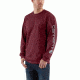 Carhartt Signature Sleeve Logo LS T-shirt Org Fit - Mens, Port, L-REG, K231-614-REG-LRG
