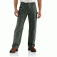 Carhartt Washed Duck Work Dungaree Flannel Lined for Mens, Moss, 33/30 B111-MOS-30-33