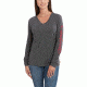 Carhartt Welton Grphc Sleeve Lgo Long Sleeve V T-Shirt for Womens, Shadow, Extra Small/Regular 102765-029-REG-XS