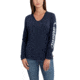 Carhartt Welton Grphc Sleeve Lgo Long Sleeve V T-Shirt for Womens, Navy, Extra Small/Regular 102765-412-REG-XS