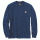 Carhartt Workwear Pkt Long Sleeve T-shirt - Mens, Dark Cobalt Blue Heather, L-REG K126-413-REG-LRG