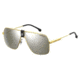 Carrera 1018/S Sunglasses CA1018S-0RHL-T4-6311 - Gold / Black Frame, Silver Mirror Lenses, Lens Diameter 63mm, Distance Between Lenses 11mm