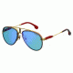 Carrera Glory Sunglasses GLORYS-0LKS-2Y-5817 - Gold / Blue Frame, Gold Sf Lenses, Lens Diameter 58mm, Distance Between Lenses 17mm