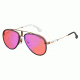 Carrera Glory Sunglasses GLORYS-0Y11-UZ-5817 - Gold/Red Frame, Red Mirror Lenses, Lens Diameter 58mm, Distance Between Lenses 17mm