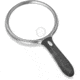 Carson LED Lighted Oversized Handheld Magnifier, 1.5x Power, 5in, Black/Silver, Small, SV-55GL