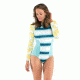 Carve Designs Madeline One Piece, Playa Stripe / Julep / Gold Palms, XL, BFBZ29-407-XL