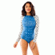 Carve Designs Madeline One Piece, Shibori / Indigo / Olive Triangles, LG, BFBZ29-978-LG