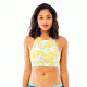 Carve Designs Sanitas Reversible Top, Playa Stripe / Gold Palms, LG, BTGA35-407-LG