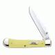 Case 3154L CV Yellow Synthetic TrapperLock  One-Hand Opening Clip Blade with Thumb StudFolding Knife., Yellow Synthetic  Handle, 4 1/8 00111