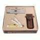 Case 3254 SS Yellow Synthetic Trapper Gift Set, Clip and Spey Blades, Yellow Synthetic Handle and Leather Sheath 00224