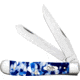 Case Trapper 2 Blades Folding Knife, 3.25in, 3.27in, Tru-Sharp Stainless Steel, Spey, Clip Point, Blue Crackle Kirinite Handle, 50720