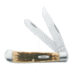 Case 6254 SS Amber Trapper  Clip and Spey BladesFolding Knife, Amber Bone SS Handle, 4 1/8 00164