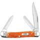 Case Cayenne Bone Stockman Folding Knife, 3.38in Closed, Mirror Clip/Spey/Pen Blades, Cayenne Crandall Jigged Bone Handle, 35812