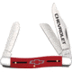 Case Chevrolet Stockman Folding Knife, 3.88in Closed, Mirror Clip/Sheepsfoot/Spey Blades, Red Smooth Synthetic Handle, 33705