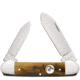 Case Ducks Unlimited Canoe Folding Knife, Satin finish stainless spear and pen blades, Antique smooth bone handle, 7543