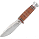 Case Fixed Blade Hunter Fixed Blade Knife, 4in, Stainless Steel, Standard Edge, Drop Point, Mirror Polish, Stacked Leather Handle CA10341