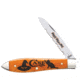 Case Halloween Gift Tin - Embellished Smooth Persimmon Orange Bone Tear Drop Knife, 10573