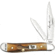 Case John Wayne Peanut Burnt Stag Folding Knife,Stainless Steel,Standard Edge,Clip and Pen,Mirror Polish,Burnt Stag Handle CA10698