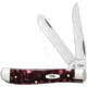 Case Mini Trapper Cranbery Kirinite Folding Knife,Stainless Steel,Standard Edge,Clip and Spey,Mirror Polish,Cranberry,Kirinite Handle CA13273