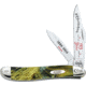 Case Peanut 125th Anniversary Folding Knife,Stainless Steel,Clip and Pen,Mossy Willow Green,Corelon Handle CA9220125MM