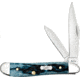 Case Peanut Mediterranean Blue Folding Knife, 2.88in Closed, 2.1in/1.53in, Mirror Clip/Pen Blades, Pocket Worn Mediterranean blue Jigged Bone Handle, 51858