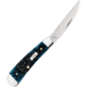 Case Pocket Worn Sway Back Folding Knife, 3.19in Closed, Mirror Wharncliffe Blade, Pocket Worn Mediterranean Blue Jigged Bone Handle, 51856