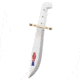 Case Bowie Knife with Blade Artwork and Leather Sheath, 9.5 in, Tru-Sharp Surgical Steel, White Synthetic Handle, 12398