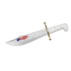 Case Bowie Knife with Blade Artwork and Leather Sheath, 9.5 in, Tru-Sharp Surgical Steel, White Synthetic Handle, 12398