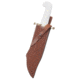 Case Bowie Knife with Blade Artwork and Leather Sheath, 9.5 in, Tru-Sharp Surgical Steel, White Synthetic Handle, 12398