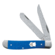 Case Mini Trapper Folding Knife, 3.5 in, Tru-Sharp Surgical Steel, Blue G-10 Handle, 16741