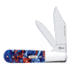 Case Patriotic Kirinite Barlow Folding Knive, 2.45in Tru-Sharp Stainless Steel Blade, Smooth Handle, Multi, 3 3/8 inches closed, 11217