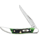 Case Texas Toothpick Hunter Green Folding Knife,Stainless Steel,Standard Edge,Long Clip,Mirror Polish,Hunter Green,Jigged Bone Handle CA70491