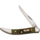 Case Toothpick Folding Knife,Long Clip,Moss Brown,Bone Handle CA41403