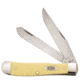 Case Trapper Folding Knife with Yellow Synthetic Handle, 3254C CV, w/Clip, 30114