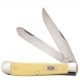 Case Trapper Folding Knife with Yellow Synthetic Handle, 3254C CV, w/Clip, 30114
