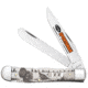 Case Trapper Sportsman Folding Clip Point/Spey Plain Mirror Polished Tru-Sharp SS Blade/Turkey Embellished Natural Bone Handle, 81221