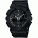Casio Tactical Military Series G-Shock with Green Accents Watch, Black GA100MB-1A