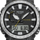 Casio Outdoor Pro Trek Solar Powered Triple Sensor Word Time Watch w/Biomas Plastic Case and Strap - Mens, Black, One Size, PRW-61-1A