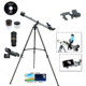 Cassini 800mm x 60mm Erect Image Prism Refractor Telescope w/ Smartphone Adapter, White, SS-2800