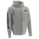 Caterpillar Full Zip Hooded Sweatshirt - Mens, Light Heather Grey, Large, W10840-10831-L
