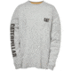 Caterpillar Trademark Banner Long Sleeve Tee - Mens, Heather Grey/Blue, Large, 1510034-12653-L