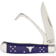 Cattleman'S Cutlery Farriers Companion Blue Folding Knife, 3Cr13 SS Clip Blade And Hoof Pick, Blue Delrin Handles With SS Bolsters And Inlay Shield, Blue, CC0067BL