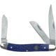 Cattleman'S Cutlery Signature Stockman Blue Folding Knife, Satin 3Cr13 SS Clip, Sheepsfoot, Spey Blades, Blue Jigged Delrin Handle, SS Bolster, Inlay Shield, Blue, CC0001JBL