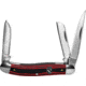 CattlemanS Cutlery Cowhand Stockman Red Folding Knife, Satin finish 3Cr13 stainless clip, sheepsfoot, and, Black and red G10 handle, CC0001GRD