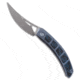 Cavol Knives Kamasu Folding Knife, 3.55in, Bohler M390 Stainless Steel, Trailing Point Blade, G-10, Titanium, Black/Blue Handle, Black/Blue/Gray, 8.47 inch, BHQ-197908