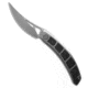 Cavol Knives Kamasu Folding Knife, 3.55in, Bohler M390 Stainless Steel, Trailing Point Blade, Titanium, Carbon Fiber, Black/Gray Handle, Black/Gray/Gray, 8.47 inch, BHQ-199054