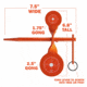 Champion Traps and Targets Rimfire Screw-In Double Gong Spinner Steel Target, Orange, Small, 40879