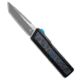 Chaves Knives Chaves Dissident OTF Tanto Knife Battleworn Black Al/Electric Blue CF 3.8" SW, Black/Blue, Bohler M390, adult, BHQ-235800
